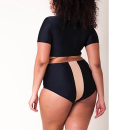 nouveau bikini de maillot de bain fendu taille haute assorti  la couleur des demimanchespicture8