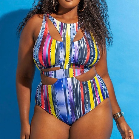 new women's plus size one-piece swimsuit ethnic print sexy swimsuit's discount tags