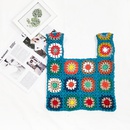 Pure hand hook random color splicing hand hook flower tote bag 3329cmpicture10