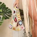 Pure hand hook random color splicing hand hook flower tote bag 3329cmpicture11