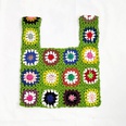 Pure hand hook random color splicing hand hook flower tote bag 3329cmpicture13