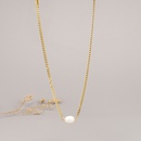 simple pearl titanium steel 18k gold necklace clavicle chain Wholesalepicture8