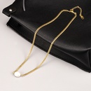 simple pearl titanium steel 18k gold necklace clavicle chain Wholesalepicture7