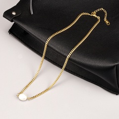 simple pearl titanium steel 18k gold necklace clavicle chain Wholesale