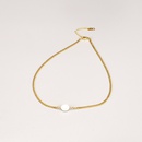 simple pearl titanium steel 18k gold necklace clavicle chain Wholesalepicture11