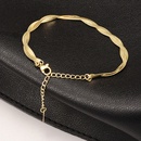 simple retro 18K gold double twist titanium steel bracelet femalepicture8