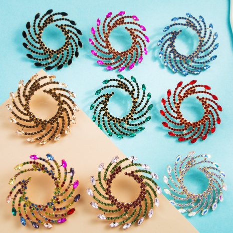 Fashion alloy diamond-encrusted color acrylic earrings's discount tags