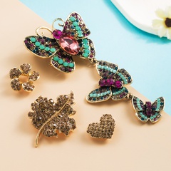 retro style alloy diamond butterfly tree long brooch corsage jewelry