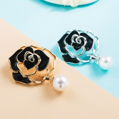 Korean style rose flower pearl brooch alloy pin accessories corsage wholesale