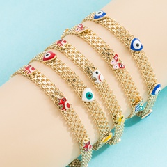 fashion devil's eye copper real gold-plated mesh chain bracelet
