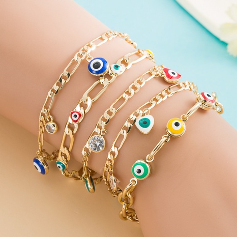 fashion devil eye geometric hollow copper bracelet wholesale's discount tags