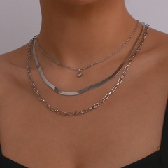 Schlangenknochen-Halskette, kurze, gestapelte Hipster-Schlüsselbein-Halskette