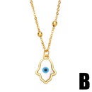 fashion palm eye pendant necklace creative colored diamond devils eye copper necklacepicture9