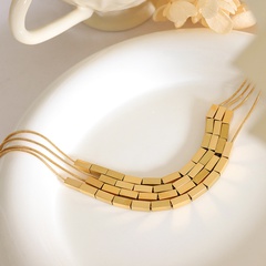 fashion simple geometric square pendant titanium steel necklace