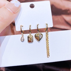 Fashion 4-piece set copper chain tassel star water drop heart-shaped earrings