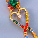 new fashion female color diamond geometric heartshaped shape earringspicture8
