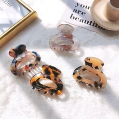 Fashion acetate leopard print simple oval grab clip