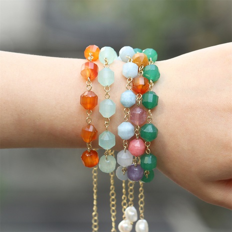 fashion colorful strawberry crystal red grain stone cut face copper bracelet female's discount tags