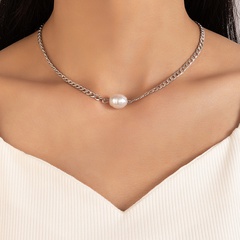 New Baroque Pearl Necklace Geometric Simple Clavicle Chain