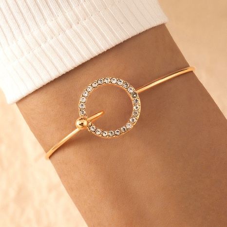Fashion Diamond Circle Single Layer Geometric Round Bracelet's discount tags