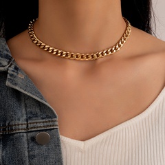 hip-hop metal chain geometric hollow necklace