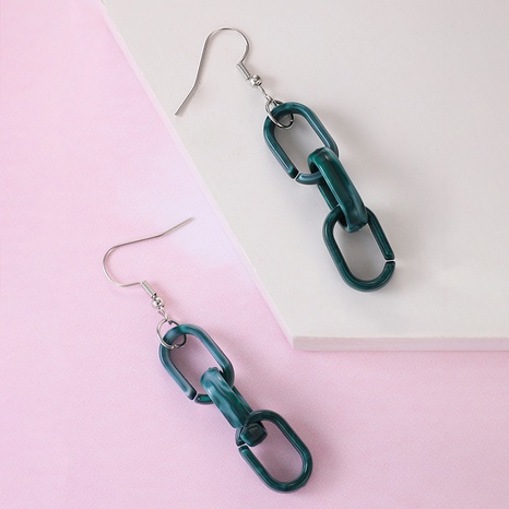 Fashion color-block resin chain geometric hollow acrylic earrings's discount tags
