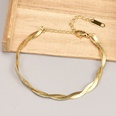 simple retro 18K gold double twist titanium steel bracelet femalepicture11