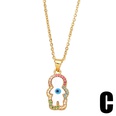 fashion palm eye pendant necklace creative colored diamond devils eye copper necklacepicture14