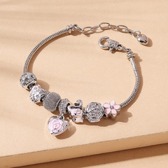 European and American Ins Fashion Popular Oil Peach Heart Flower Bracelet
