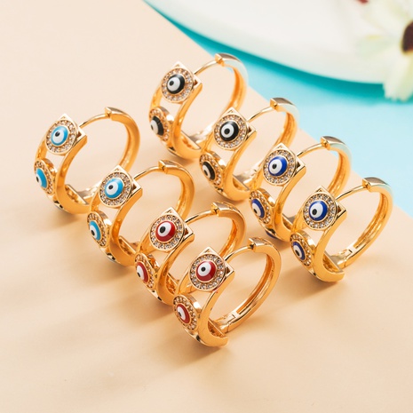 Clips de oreja de diamante Mini en forma de C con circonita de Color oro Chapado en cobre de moda's discount tags