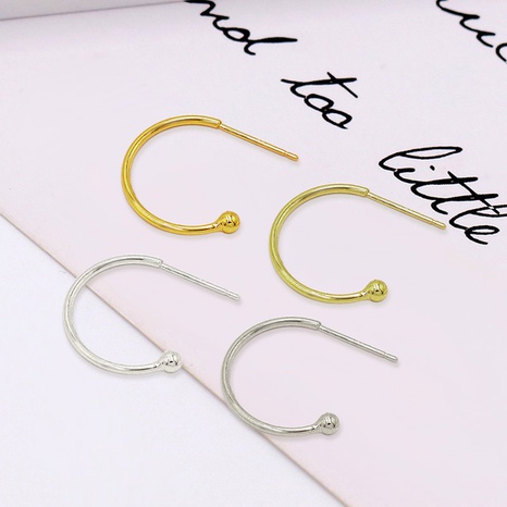 18K Gold-Plated Copper C-Shaped Ear Ring Retention Hollow DIY Earrings Earring Accessories's discount tags