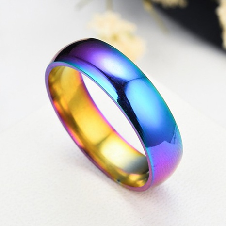 Fashion Popular Ornament Glossy Stainless Steel Colorful Ring's discount tags