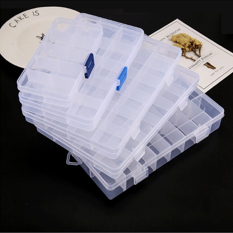 DIY Handmade Jewelry Accessories Material 15 Grid Transparent Plastic Box's discount tags