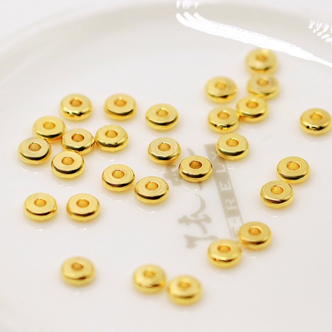 18K Real Gold Color Retention Spacer round Gasket DIY Ornament Accessories's discount tags