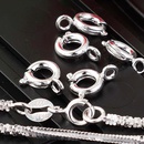 S925 Sterling Silver Spring Fastener Necklace Clasp round Buckle Bracelet DIY Jewelry Accessoriespicture4