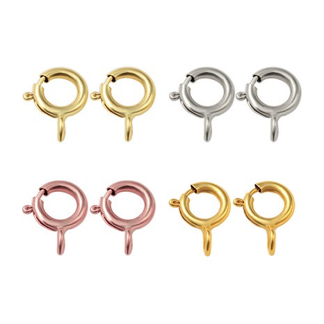Rose Gold Real White Gold Color O-Shaped Spring Link DIY Accessories's discount tags