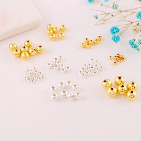 DIY Handmade Material 18K Gold Loose round Spacer Beads Earrings Accessories's discount tags