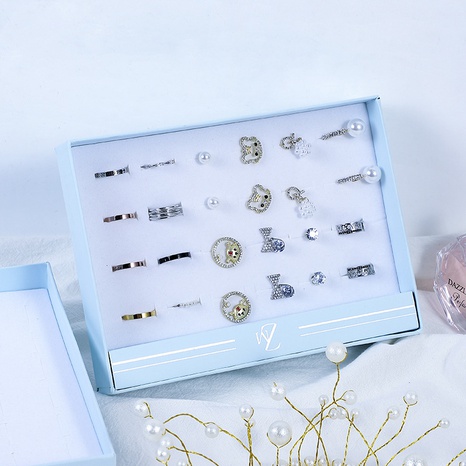 Anneau boîte de rangement 24-position transparent bijoux emballage boîte's discount tags