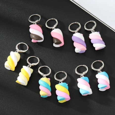Ornament New Creative Cotton Candy Colorful Geometric Resin Earrings's discount tags