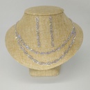 Mode Neue Braut Ornament Diamant DoppelSchicht Pferd Auge Halskette Ohrringe Hochzeit Setpicture9