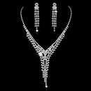 Neue Shiny Kristall Strass Kupfer Halskette Ohrringe Hochzeit Braut Setpicture10