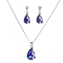 Fashion Jewelry New Water Drop Gem Necklace Earrings Suite Alloypicture9