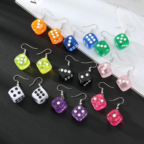 Fashion Ornament New Dice Resin Earrings's discount tags