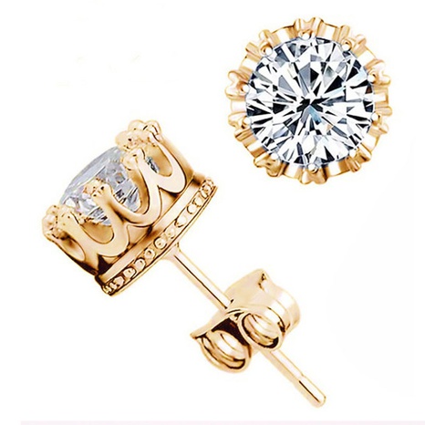 Mode koreanische Kronen ohrringe Diamant Schmuck Großhandel Legierung Schmuck Zirkon Ohrringe Hersteller Großhandel's discount tags