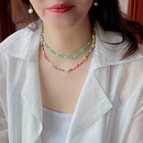 Pastoralen Farbe Kristall Handgemachte Perlen Weichen Keramik Smiley Legierung Halskettepicture11