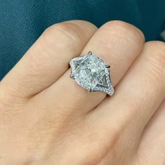 Fashion Four-Claw Square Shining Zircon Copper Bridal Wedding Diamond Ring