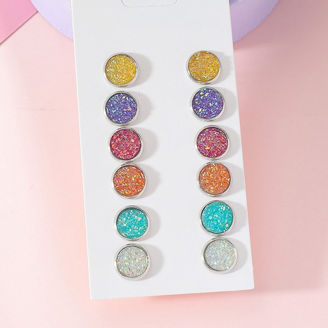 Fashion Fashion Ornament Resin Color Earrings Set's discount tags