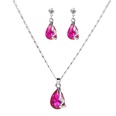 Fashion Jewelry New Water Drop Gem Necklace Earrings Suite Alloypicture13