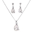 Fashion Jewelry New Water Drop Gem Necklace Earrings Suite Alloypicture15