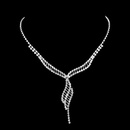 Fashion Bride Full Diamond Copper Necklace Earrings Bracelet ThreePiece Setpicture7